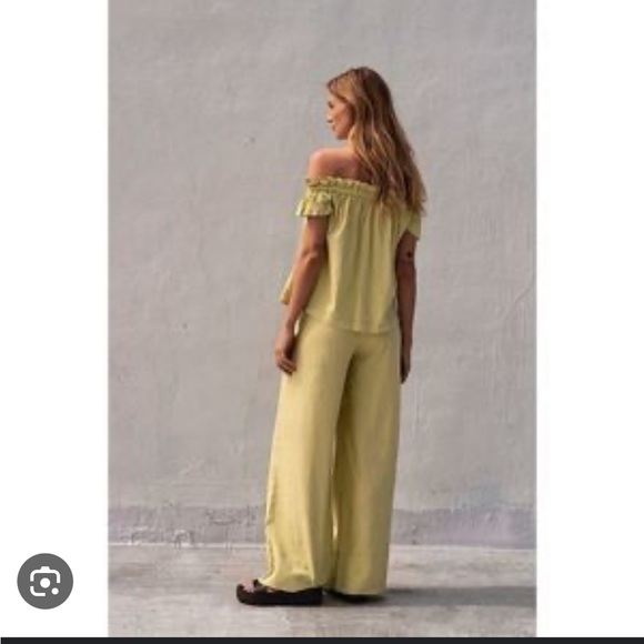 NEW Free People Everything 2 piece set Wide Leg Pant Off Shoulder Top - Picture 5 of 16